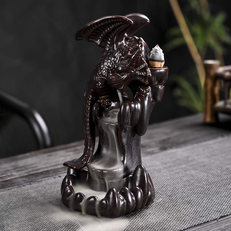 OTDCGI Dragon Backflow Incense Burner, Waterfall Incense Holder Ornamen Statue Fountain Home Decor - Image 4